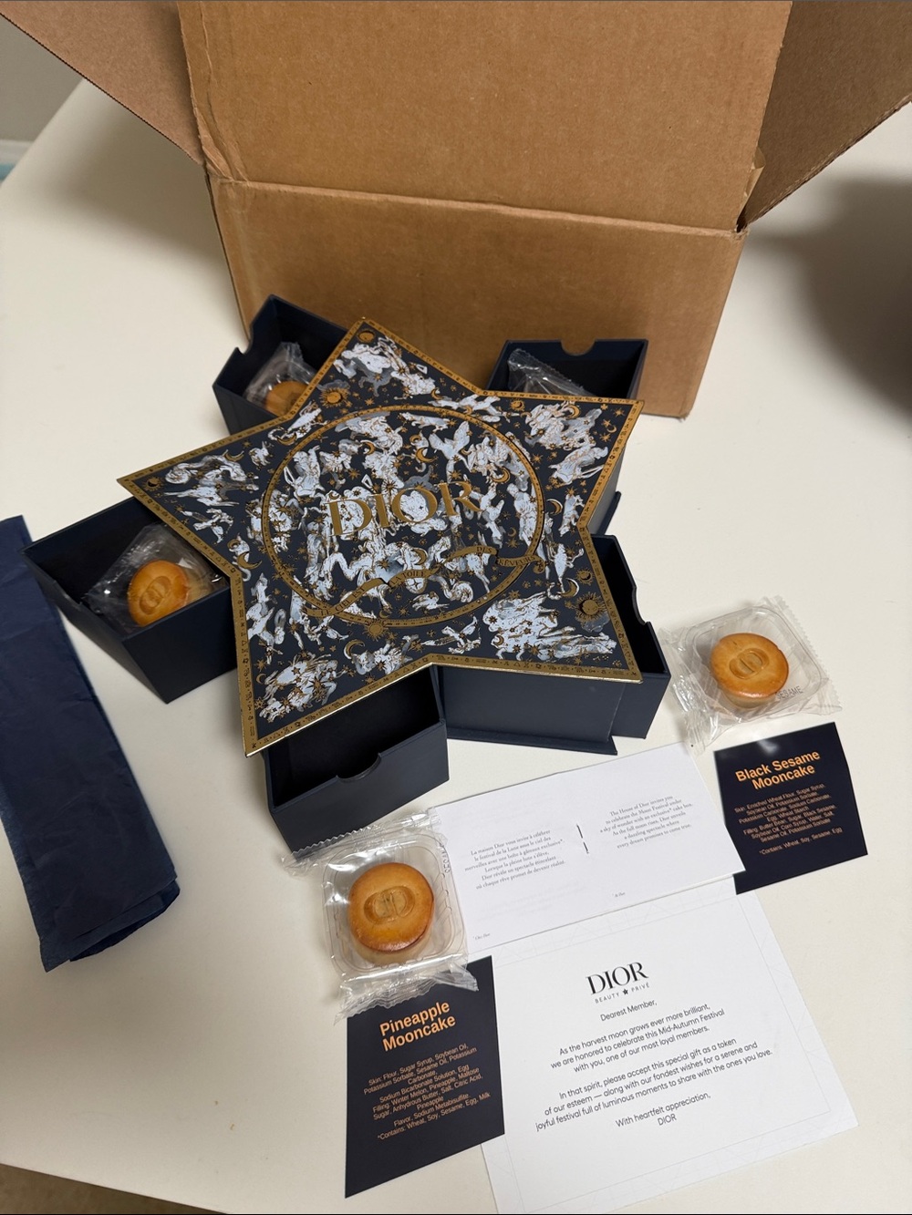 Dior Navy & Gold Star-Shaped exclusive loyal members CAKE Gift Box